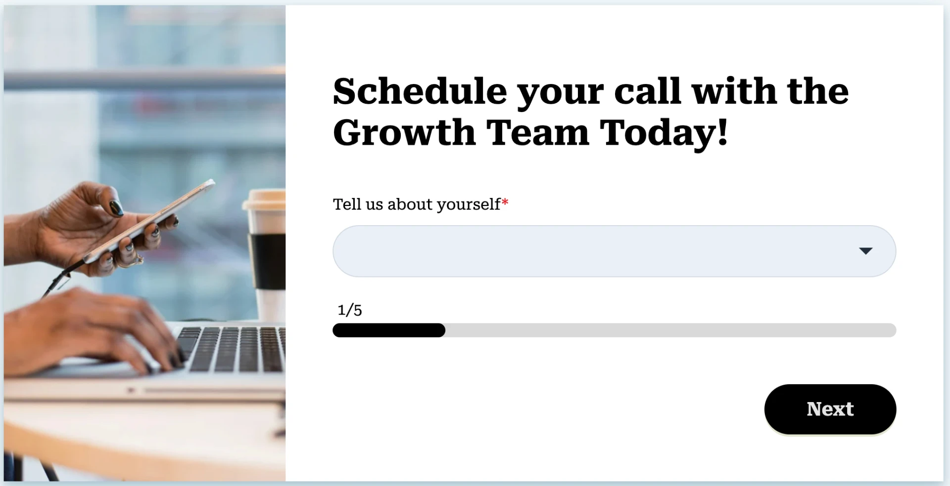Schedule your call with the Growth Team booking form
